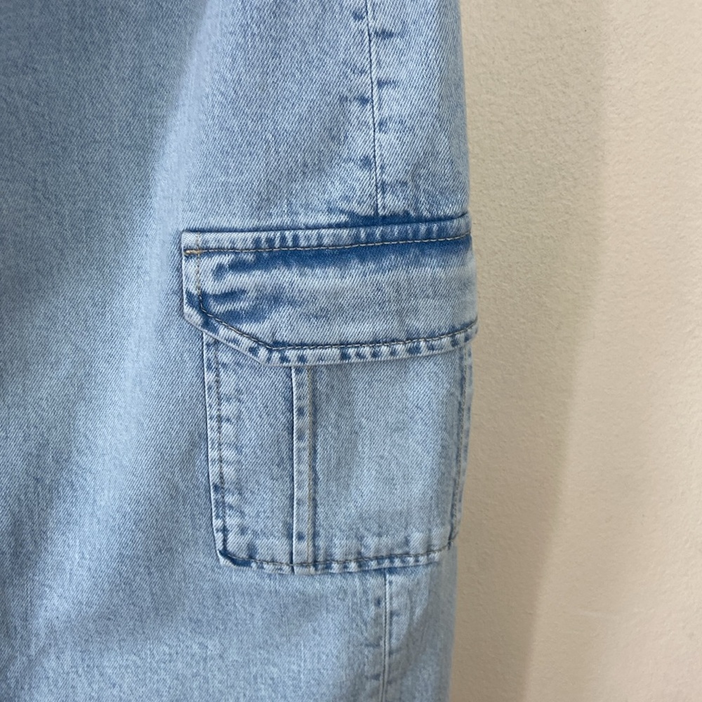 New Rails Highland Cargo Denim Skirt 12  Midi Light Wash Riviera 31" Jean Y2k - Picture 5 of 11